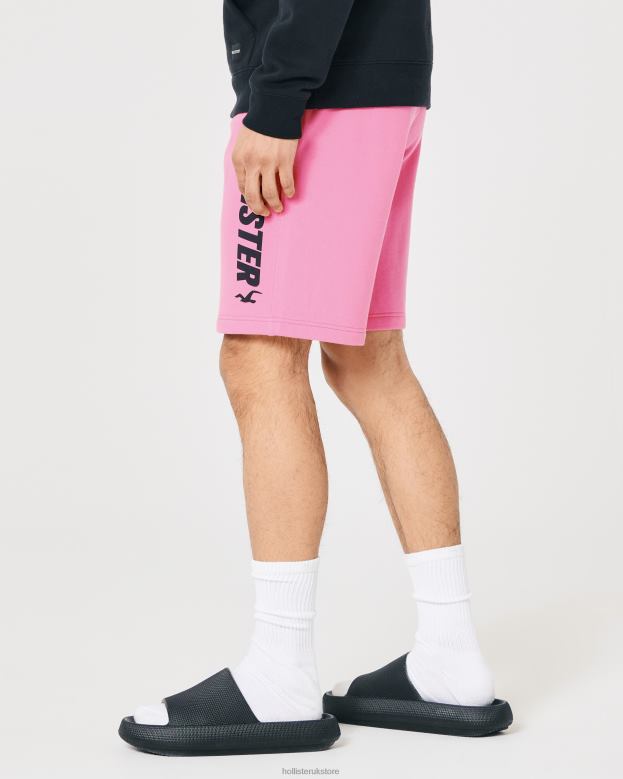 Bottoms Hollister Men Fleece Logo Graphic Shorts 9\\ 488201240 Pink